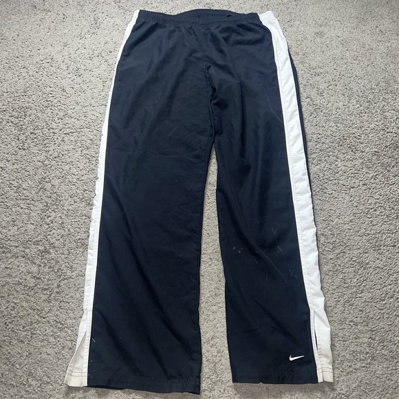 Nike Pants - Vintage Y2K Nike Silver Tag Trackpants Woman's L Black White Striped Baggy Leg